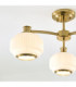Evora Multi Arm Semi Flush Ceiling Light Brushed Aged Brass Opal Ribbed Glass-5