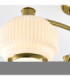 Evora Multi Arm Semi Flush Ceiling Light Brushed Aged Brass Opal Ribbed Glass-6