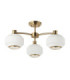 Evora Multi Arm Semi Flush Ceiling Light Brushed Aged Brass Opal Ribbed Glass-8