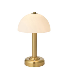 Bridport Rechargeable Table Lamp Warm Brass Matt Opal Glass-1