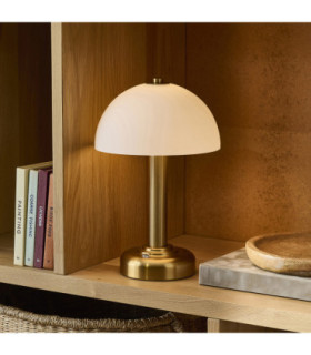 Bridport Rechargeable Table Lamp Warm Brass Matt Opal Glass-2
