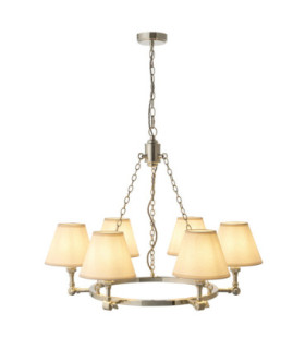 Arabella & Ivy Multi Arm Pendant Light Bright Nickel Vintage White
