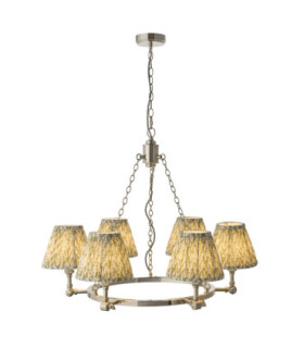 Arabella & Leaf Multi Arm Pendant Light Bright Nickel Herb Garden Green