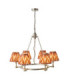 Arabella & Zigzag Multi Arm Pendant Light Bright Nickel Apricot Orange