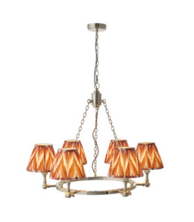 Arabella & Zigzag Multi Arm Pendant Light Bright Nickel Apricot Orange