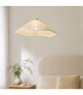 Isabella Grand Dome Pendant Light Brushed Aged Brass Vintage White-2