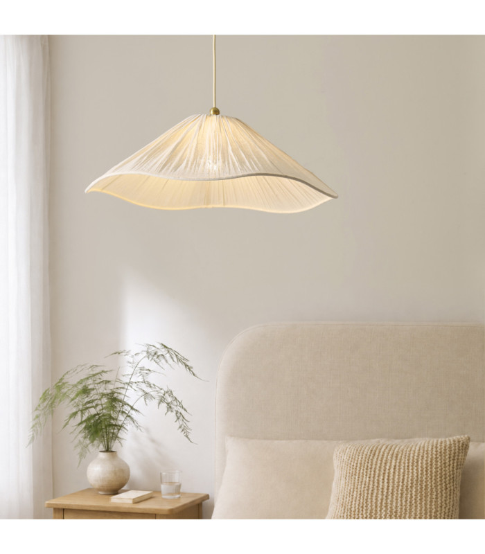 Isabella Grand Dome Pendant Light Brushed Aged Brass Vintage White-2