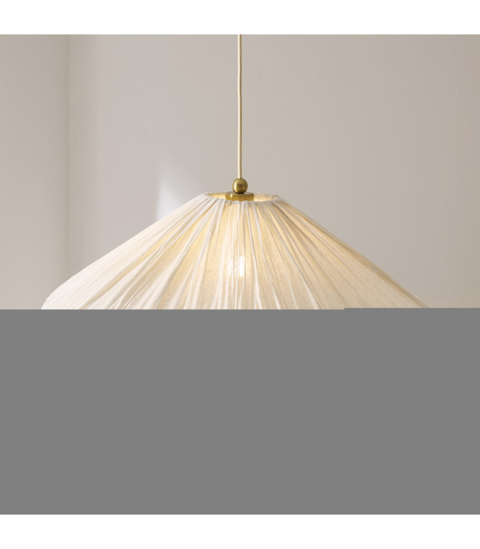 Isabella Grand Dome Pendant Light Brushed Aged Brass Vintage White-3