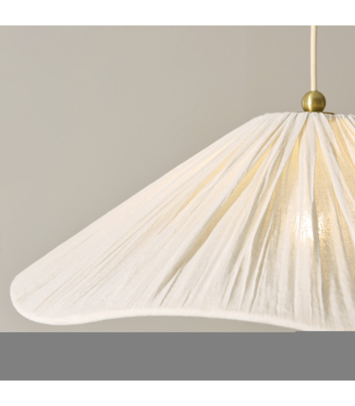 Isabella Grand Dome Pendant Light Brushed Aged Brass Vintage White-4