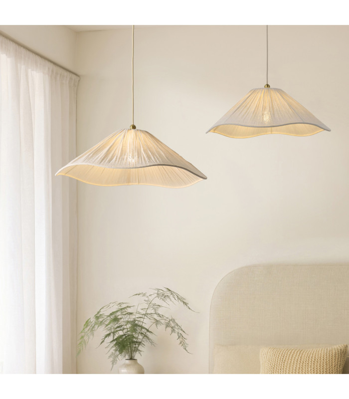 Isabella Grand Dome Pendant Light Brushed Aged Brass Vintage White-8
