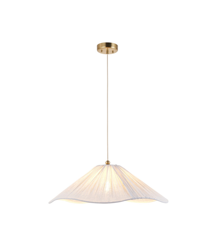 Isabella Grand Dome Pendant Light Brushed Aged Brass Vintage White-9