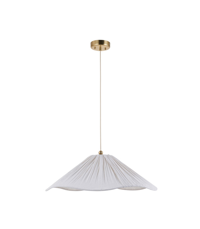 Isabella Grand Dome Pendant Light Brushed Aged Brass Vintage White-10