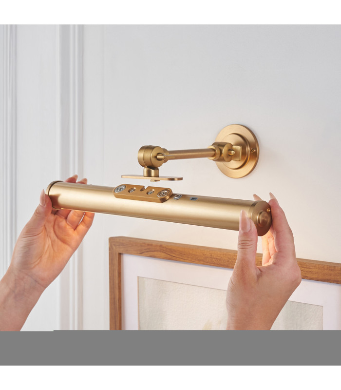Kas Rechargeable Picture Light Warm Brass Frosted Pc-8