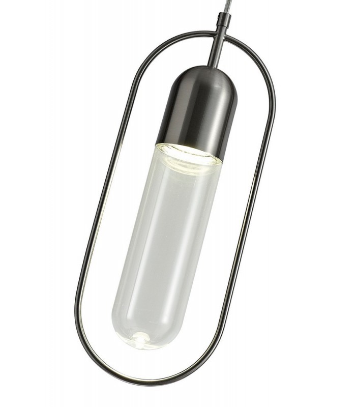 Ceiling Pendant, 1 x 7W LED, 4000K, 790lm, Satin Nickel, Clear - 5