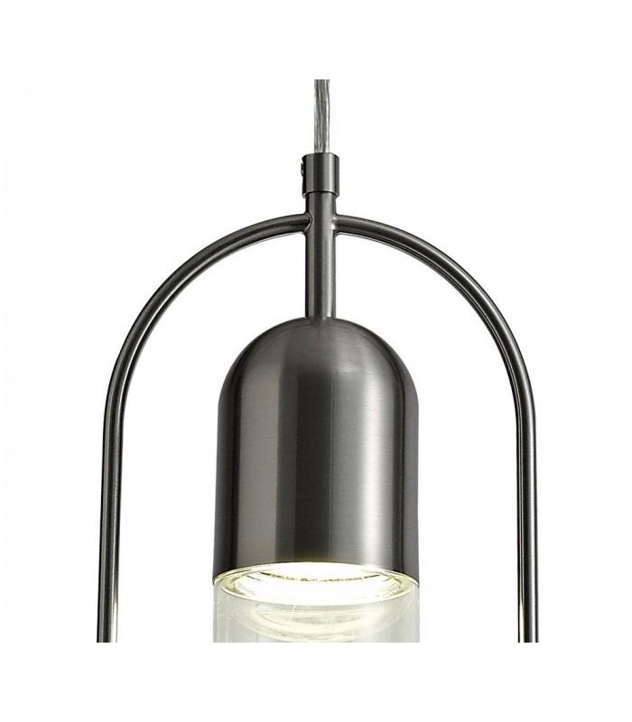 Ceiling Pendant, 1 x 7W LED, 4000K, 790lm, Satin Nickel, Clear - 6