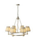 Arabella & Leaf Multi Arm Pendant Light Bright Nickel Shell Bay Blue