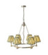 Arabella & Zigzag Multi Arm Pendant Light Bright Nickel Cotswold Green