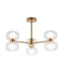 Rossano Multi Arm Semi Flush Ceiling Light Warm Brass Clear/Frosted Glass-1