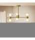 Rossano Multi Arm Semi Flush Ceiling Light Warm Brass Clear/Frosted Glass-2