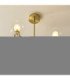 Rossano Multi Arm Semi Flush Ceiling Light Warm Brass Clear/Frosted Glass-5
