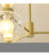 Rossano Multi Arm Semi Flush Ceiling Light Warm Brass Clear/Frosted Glass-6