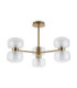 Rossano Multi Arm Semi Flush Ceiling Light Warm Brass Clear/Frosted Glass-9