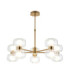 Rossano Multi Arm Semi Flush Ceiling Light Warm Brass Clear/Frosted Glass-1