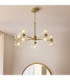 Rossano Multi Arm Semi Flush Ceiling Light Warm Brass Clear/Frosted Glass-2