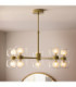 Rossano Multi Arm Semi Flush Ceiling Light Warm Brass Clear/Frosted Glass-3