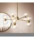 Rossano Multi Arm Semi Flush Ceiling Light Warm Brass Clear/Frosted Glass-4
