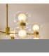 Rossano Multi Arm Semi Flush Ceiling Light Warm Brass Clear/Frosted Glass-5