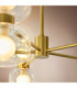 Rossano Multi Arm Semi Flush Ceiling Light Warm Brass Clear/Frosted Glass-7