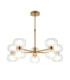 Rossano Multi Arm Semi Flush Ceiling Light Warm Brass Clear/Frosted Glass-9