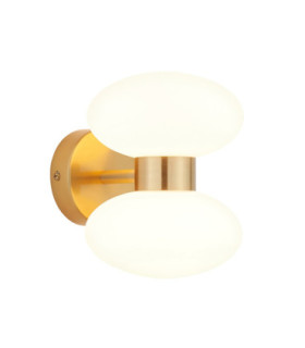 Rossano Up & Down Wall Lamp Warm Brass Opal Glass-1