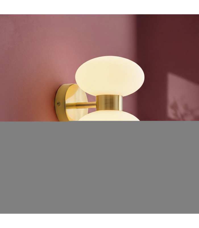 Rossano Up & Down Wall Lamp Warm Brass Opal Glass-4