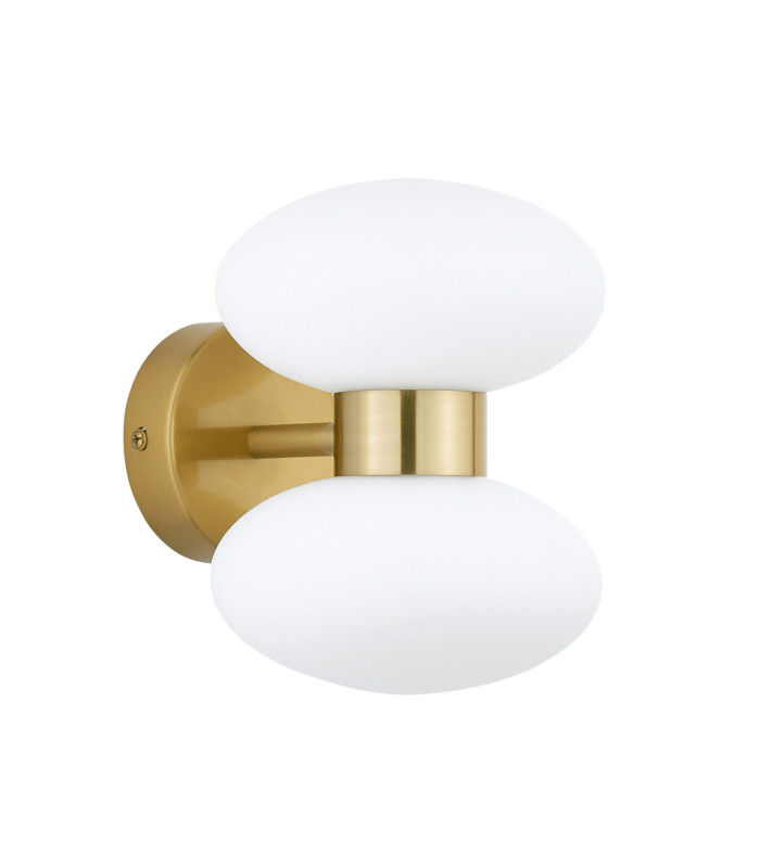 Rossano Up & Down Wall Lamp Warm Brass Opal Glass-8