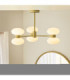 Rossano Multi Arm Semi Flush Ceiling Light Warm Brass Opal Glass-2