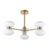 Rossano Multi Arm Semi Flush Ceiling Light Warm Brass Opal Glass-8