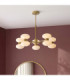 Rossano Multi Arm Semi Flush Ceiling Light Warm Brass Opal Glass-2