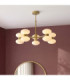 Rossano Multi Arm Semi Flush Ceiling Light Warm Brass Opal Glass-3