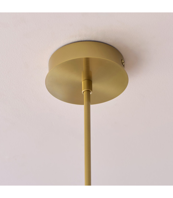 Rossano Multi Arm Semi Flush Ceiling Light Warm Brass Opal Glass-6