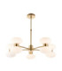 Rossano Multi Arm Semi Flush Ceiling Light Warm Brass Opal Glass-7