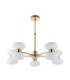 Rossano Multi Arm Semi Flush Ceiling Light Warm Brass Opal Glass-8
