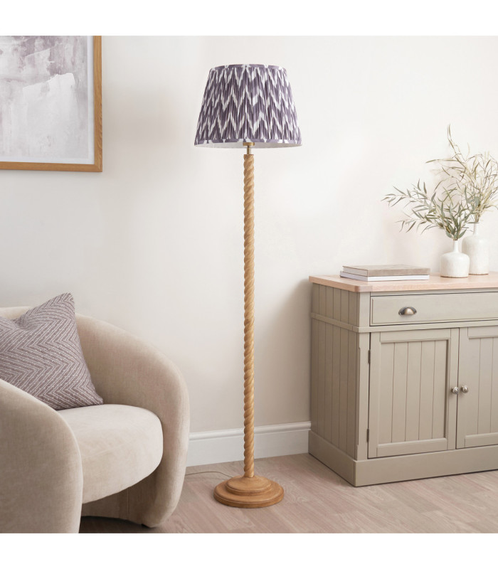 Twist & ZigZag 40cm Floor Lamp Oak Resin Pearl Grey-3