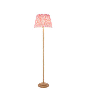 Twist & Ikat 40cm Floor Lamp Oak Resin Coral Pink-1