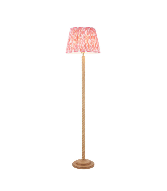 Twist & Ikat 40cm Floor Lamp Oak Resin Coral Pink-1