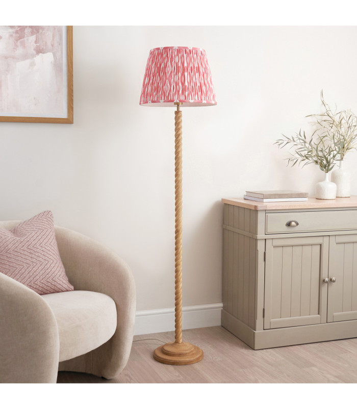 Twist & Ikat 40cm Floor Lamp Oak Resin Coral Pink-3