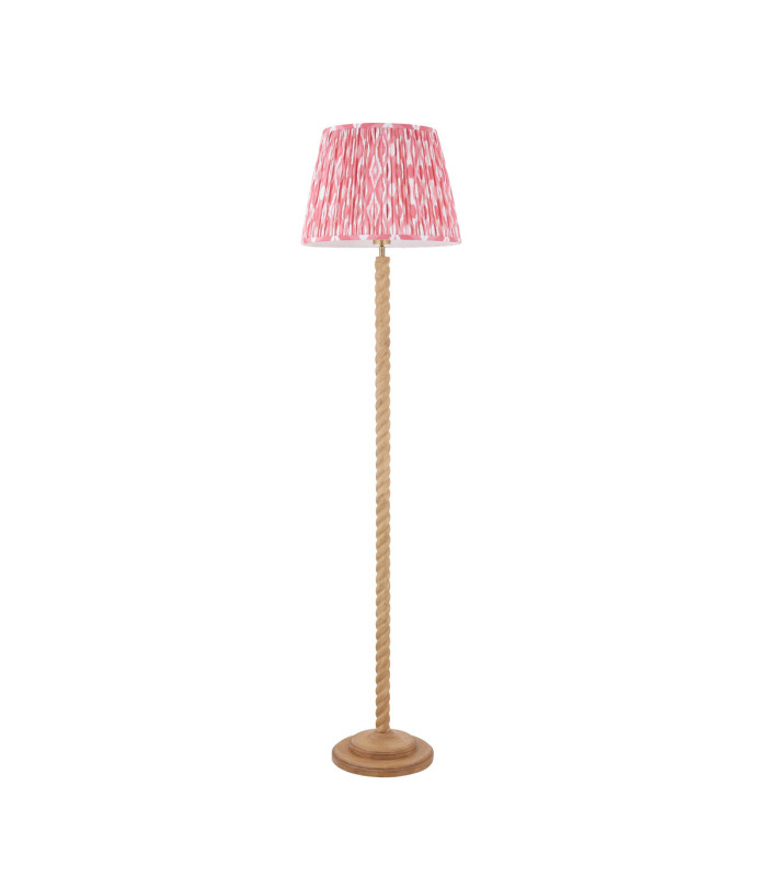 Twist & Ikat 40cm Floor Lamp Oak Resin Coral Pink-8