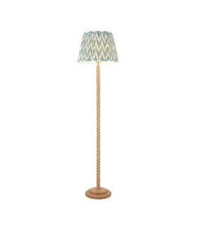 Twist & ZigZag 40cm Floor Lamp Oak Resin Cotswold Green-1