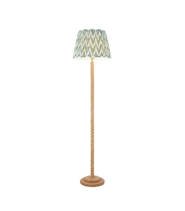 Twist & ZigZag 40cm Floor Lamp Oak Resin Cotswold Green-1